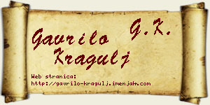 Gavrilo Kragulj vizit kartica